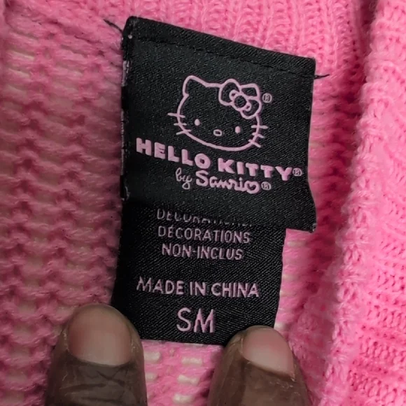 Hello Kitty Stripe Bolero Crop Shrug Hot Topic Women Pink and White SM - Picture 4 of 7